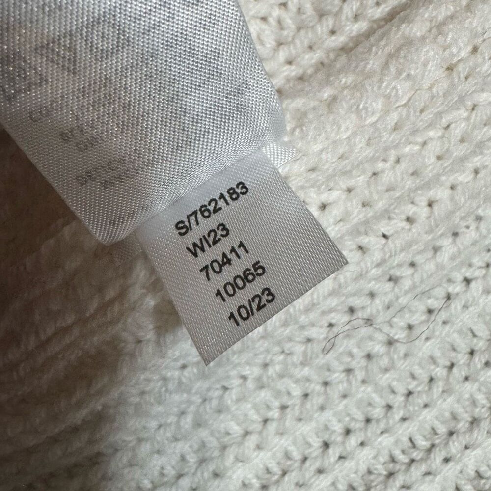 Loft tipped ribbed sweater jacket cream‎ navy blue trim  xxs - Picture 10 of 11